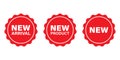 New product, arrival label badge sticker icon set