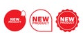 New product label badge sticker icon set. Royalty Free Stock Photo