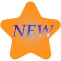 New product orange gradient star sticker vector icon Royalty Free Stock Photo