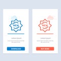 New, Product, Sticker, Badge  Blue and Red Download and Buy Now web Widget Card Template Royalty Free Stock Photo