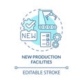 New production facilities blue concept icon