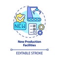 New production facilities concept icon Royalty Free Stock Photo