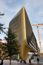The new project Masarycka building complex, architecture of the world-renowned studio Zaha Hadid facade detail.
