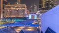 New promenade on gate avenue located in Dubai international financial center night timelapse. Royalty Free Stock Photo
