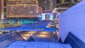 New promenade on gate avenue located in Dubai international financial center night timelapse. Royalty Free Stock Photo