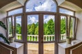 New pvc windows in old-styled interior Royalty Free Stock Photo