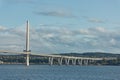 The new Queensferry Crossing bridge over the Firth of Forth in Edinburgh Scotland Royalty Free Stock Photo
