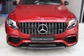 New red car Mercedes-AMG GLC 43 4MATIC. Moscow. Shopping center Royalty Free Stock Photo