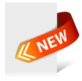 New red corner ribbon - arrow Royalty Free Stock Photo