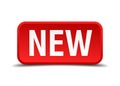 New red 3d square button Royalty Free Stock Photo