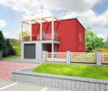 New red modern house Royalty Free Stock Photo