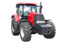 New red powerful tractor isolated over white Royalty Free Stock Photo