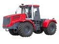 New red powerful tractor isolated over white