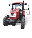 New red powerful tractor isolated over white Royalty Free Stock Photo