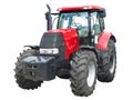 New red powerful tractor isolated over white Royalty Free Stock Photo