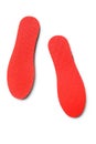 New Red shoe insoles on white background Royalty Free Stock Photo
