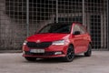 New red Skoda Fabia Monte Carlo edition. 2019. edition. Modern Skoda car. Car technology Royalty Free Stock Photo