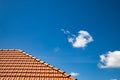 new red tiles roof and blue sky Royalty Free Stock Photo