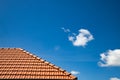 new red tiles roof and blue sky Royalty Free Stock Photo