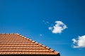 new red tiles roof and blue sky Royalty Free Stock Photo