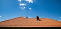 new red tiles roof and blue sky Royalty Free Stock Photo