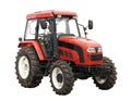 New red tractor over white background. With path. Royalty Free Stock Photo