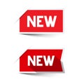 New Red Vector Paper Labels