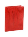 New red wallet of genuine reptile skin leather isolated Royalty Free Stock Photo