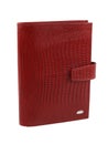 New red wallet of reptile skin leather isolated Royalty Free Stock Photo