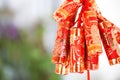 New red year`s firecracker ornaments Royalty Free Stock Photo