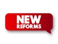 New Reforms text message bubble, concept background