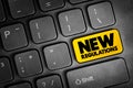 New Regulations text button on keyboard, concept background Royalty Free Stock Photo