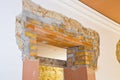 New reinforced brick lintel useful for creating a new door, or a new window, in an old stone and brick wall in a construction site Royalty Free Stock Photo