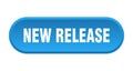 new release button. rounded sign on white background Royalty Free Stock Photo