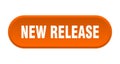 new release button. rounded sign on white background Royalty Free Stock Photo
