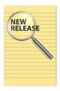 new release on page on white Royalty Free Stock Photo