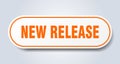 new release sign. rounded isolated button. white sticker Royalty Free Stock Photo