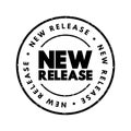 New Release text stamp, concept background Royalty Free Stock Photo