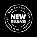 New Release text stamp, concept background Royalty Free Stock Photo