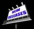 New Releases Sign Indicates Now Available or Royalty Free Stock Photo