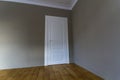 New renovated room interior with freshly painted walls, white do