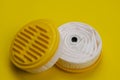 New replacement filters for Industrial respirator on yellow background