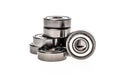 New replacement Roller Skate Bearings isolated on white background.