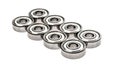 New replacement Roller Skate Bearings isolated on white background.