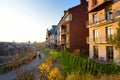 New residential area in Vilnius, Lithuania. Modern apartment complex. Low rise european apartment building complex with outdoor Royalty Free Stock Photo