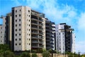 New residential buildings in Israel. Apartments with sunny balconies in a new area in Israel. Modern israeli residential buildings