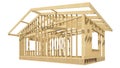 New residential construction home wood framing. Royalty Free Stock Photo