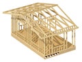 New residential construction home wood framing. Royalty Free Stock Photo