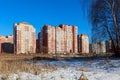 A new residential district on the banks of the river Pekhorka. Balashikha, Moscow region, Russia. Royalty Free Stock Photo