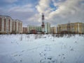 New residential neighborhood in the winter. Balashikha, Moscow region, Russia Royalty Free Stock Photo